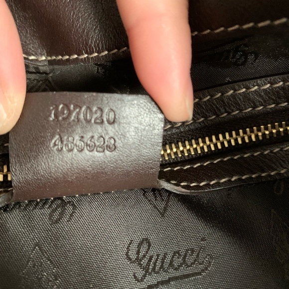 Authentic GUCCI beige/brown Crystal GG Histeria Tote Bag Hand Bag - Picture 9 of 11